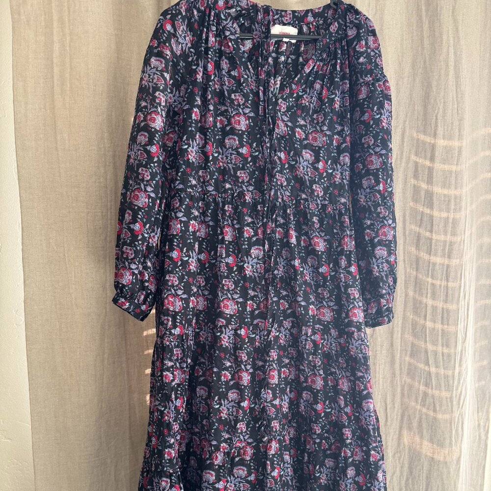 Xirena Annieka Dress Floral Boho - Flared Cut Midi